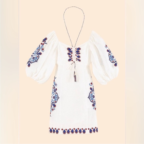 NWT FARM RIO Linen dress. It fits like XS or a small bust small. - Picture 10 of 14